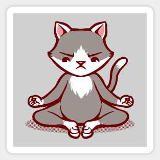 Cat Animals Meditation Zen Buddhism by Tobe Fonseca Magnet